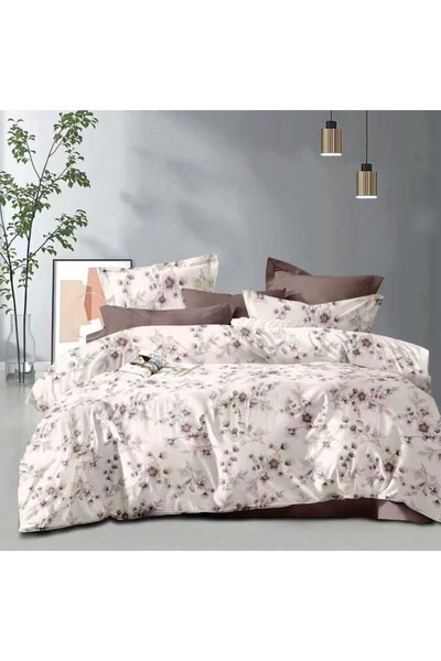 Pucioasa Σετ κλινοσκεπασμάτων διπλού κρεβατιού 6 τεμαχίων με λάστιχο, με μπεζ...