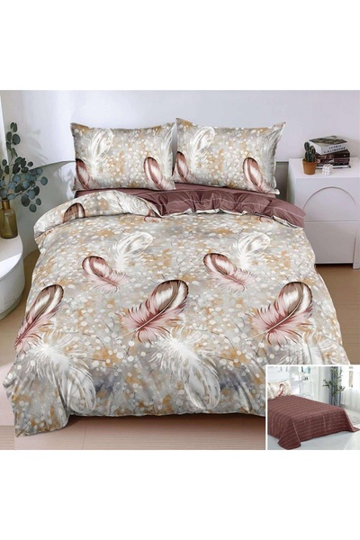 OEM Bed linen, 2 people, satin cotton, 4 pieces, with print, LSN4699