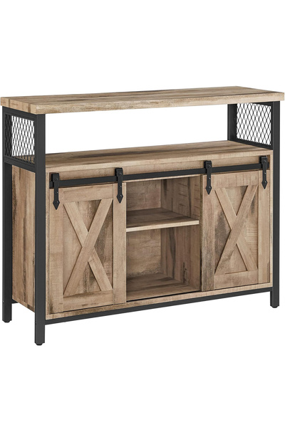 OEM Comoda pentru living sau bucatarie, cu 2 usi glisante, stil rustic, 33x10...