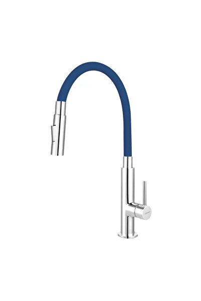 FERRO Baterie bucatarie Zumba Slim 2F albastru cu pipa flexibila