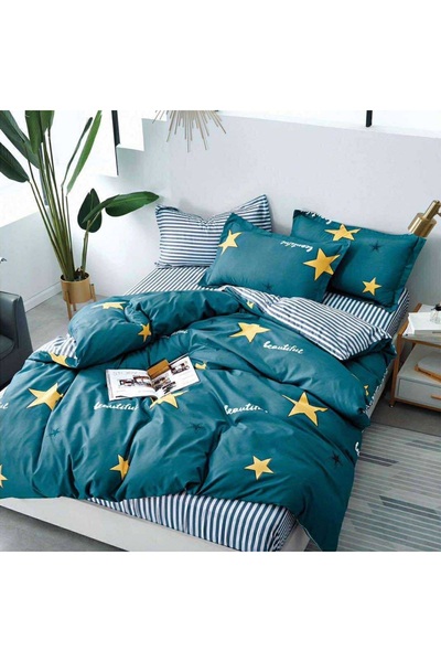 OEM Bed linen, 2 people, satin cotton, 4 pieces, with print, LSN4531