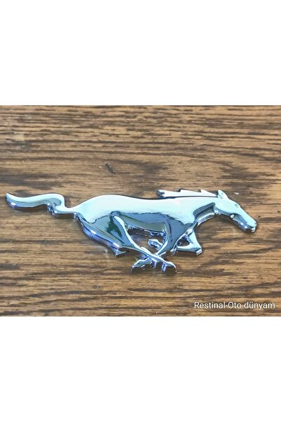 restinal Ford Mustang At Arma Logo 3D Krom Yapıştırma Sticker Oto Panjur Çamu...