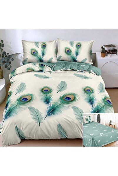 OEM Bed linen, 2 people, satin cotton, 4 pieces, with print, LSN4712