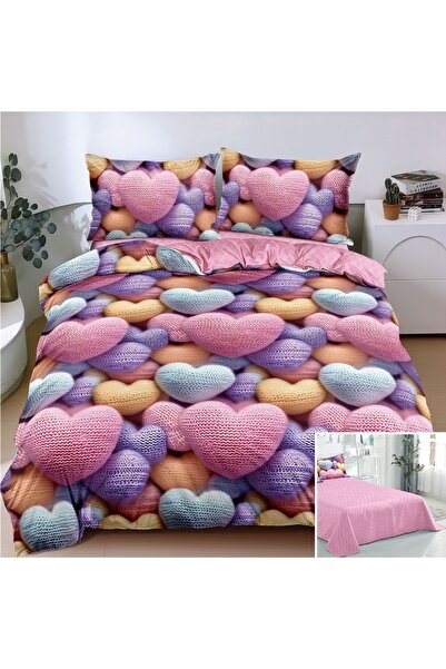 OEM Bed linen, 2 people, satin cotton, 4 pieces, with print, LSN4704