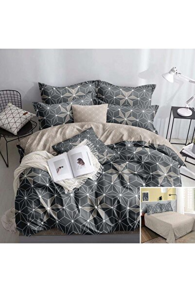 OEM Bed linen, 2 people, satin cotton, 4 pieces, with print, LSN4550