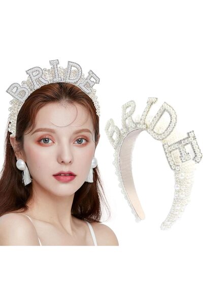 Arabest Bridal Headband with Rhinestones for Wedding, Bachelorette Party Hair...