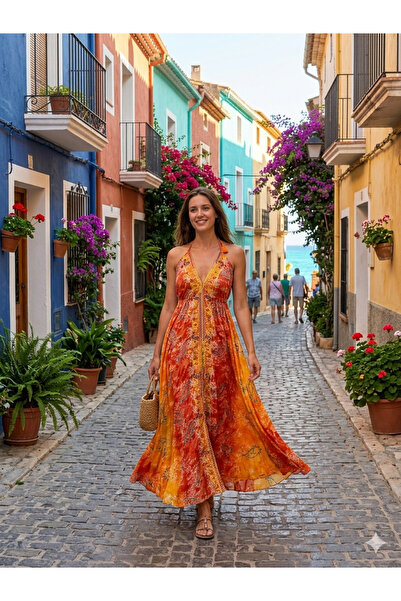 elite aura collectıon “Hint Ipeği Zarafeti Maxi Elbise”