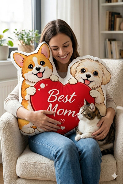 Piloji Mother's Day Special: "Best Mom" Themed Shaped Pillow for Cat and Dog ...