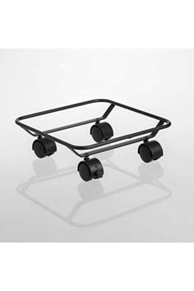 SHOPIENS Metal Plant Pot Stand with Wheels 26 x 26 x 8.5 cm