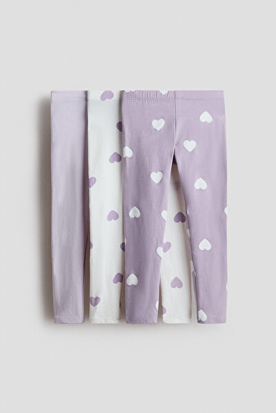 H&M 3’lü Pamuklu Jarse Tayt