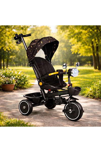 Selgot Tricycle for Kids, 360° Rotating Seat, EVA Foam Wheels, Black Color