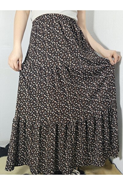 hoaryage Φούστα Mevlana από ύφασμα Bürümcük με τραγανά λουλούδια, ελαστική μέ...