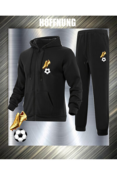 HOFFNUNG Unisex Casual Tracksuit Set Golden Shoes Outdoor Full Zip