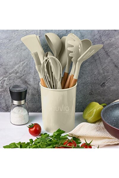 Onuvio 12-piece kitchen utensil set, Food-grade Silicone, Heat-resistant, Non-stick, Onuvio™ - Khaki