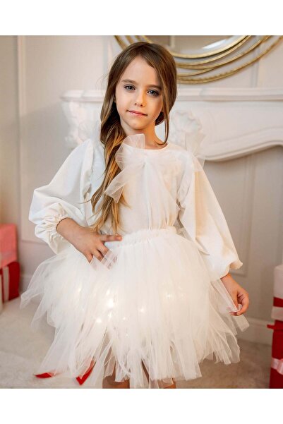 fustite cu luminite The Skirt with Lights, Pure White - 3-18 months (68-86 cm)