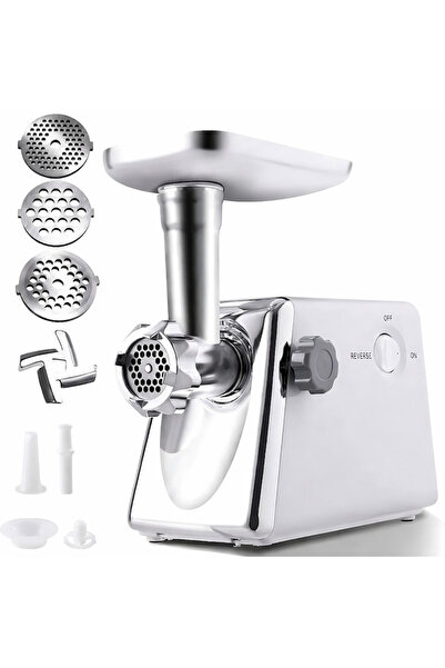 ZanaCasei Electric Meat Grinder 3000W, 120 kg/h Capacity, 3 Grinding Plates, ...