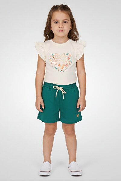 Disney Toddlers Girl 2 Pieces Flounce Sleeve Top And Bottom Set, Multicolor