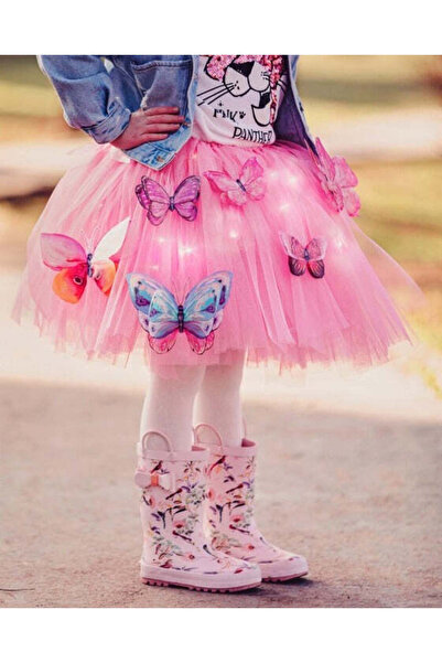 fustite cu luminite Pink Butterfly Dress - 3-18 months (68-86 cm)