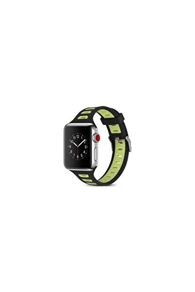OEM Λουράκι για APPLE WATCH 38/40 MM BI - COLOR SILICONE BAND Μαύρο/Κίτρινο