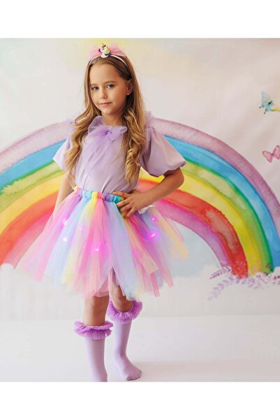 fustite cu luminite Set cu luminițe, Curcubeu Pastel, 2 piese - 12-18 luni (8...