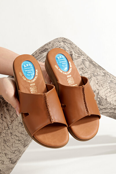 ARTI ARTI AYAKKABI Artı&Jel-5005 Orthopedic Gel Women's Taba Slippers with He...