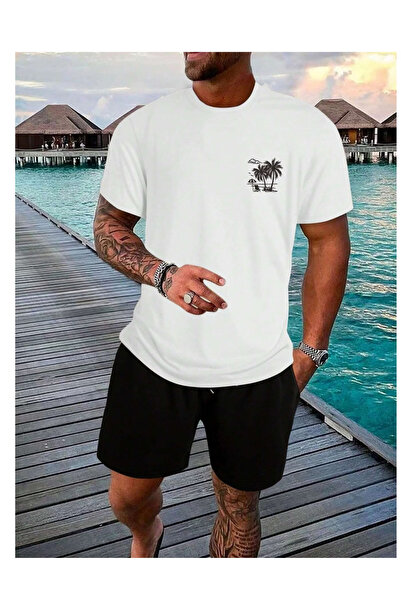R&M Brotherhood Palm Printed T-Shirt Combed Cotton Quality T-Shirt New Season