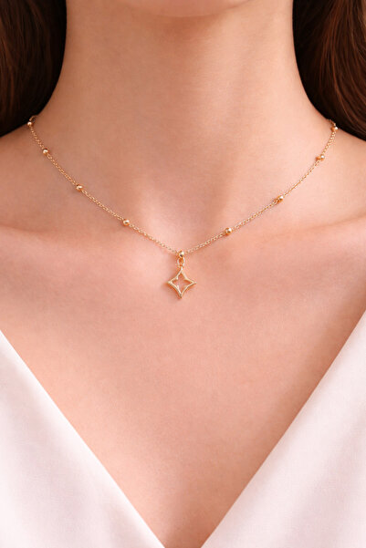 TUTU DESİGN Women's Gold Dorika Chain Minimalist Figured Necklace