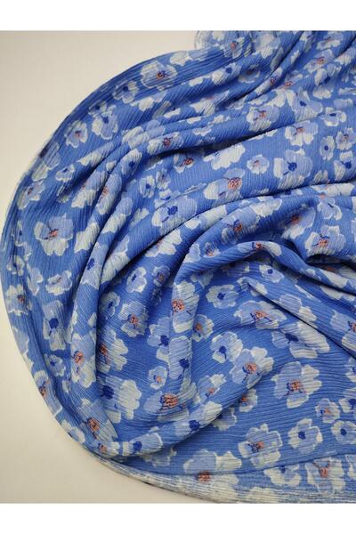 Kumaş Parça Синя трикотажна тканина з квітковим візерунком, 160x235 см