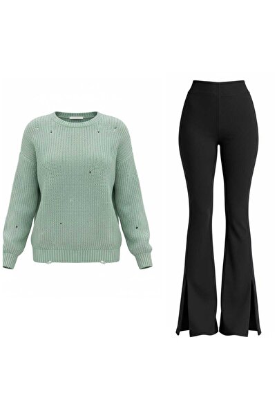 ANATOLIATEKSTILE Women's Set Long Oversize Sweater + Leggings – Comfortable C...