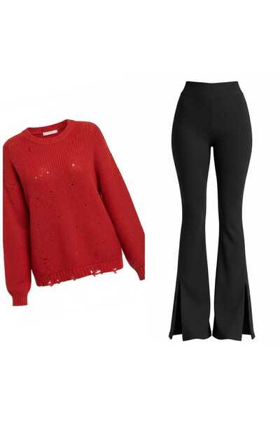 ANATOLIATEKSTILE Women's Set Long Oversize Sweater + Leggings – Comfortable C...