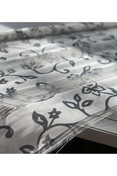 m Zebra Roller Blind 01-1501 Semi-transparent, Day&Night, white/brown/dark gr...