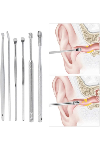 MaffStuff Set 6 Instrumente Curățare Urechi, Oțel Inoxidabil, Reutilizabile, ...