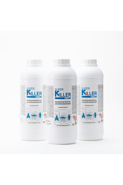 Pasteur 3 BUCATI Insecticid Concentrat SUPER KILLER FORTE T 1L