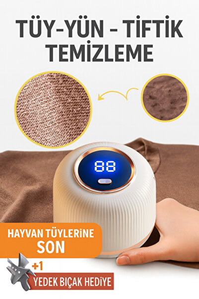 Abbruch M116 Şarjlı Dijital Ekranlı Tüy/Tiftik Temizleme Makinesi 3 Farklı Hı...