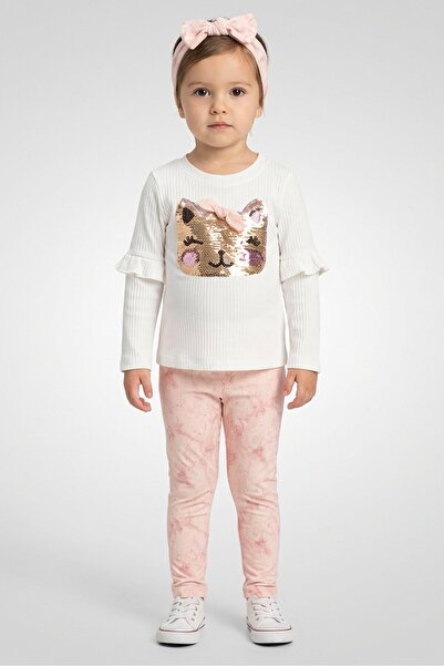 NANETTE LEPORE Toddlers Girl 2Pcs Top And Leggings With Headband Set, Multicolor