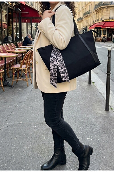 GALANDE Large Hand and Shoulder Bag with Vegan Leather Handle and Suede Look