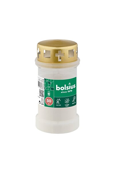 BISPOL Rainproof White Memorial Candle – 50-Hour Burn Time (40LF)