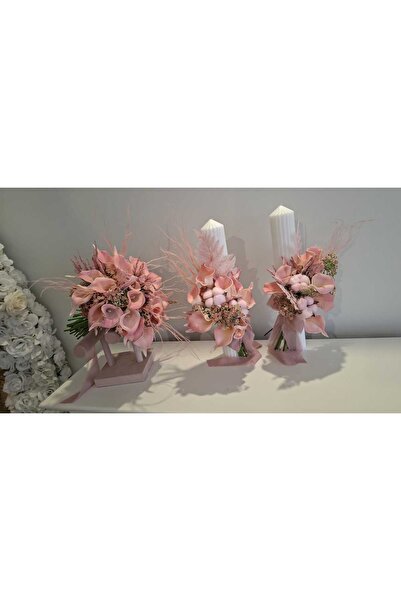 FLORİ Wedding candle set, bridal bouquet