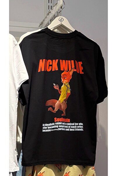 Minga London Black Unisex Back Printed Nıck Wılde T-Shirt