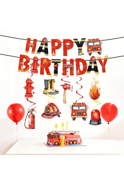 Generic Brand Fire Department Themed Banner Birthday Decoration
