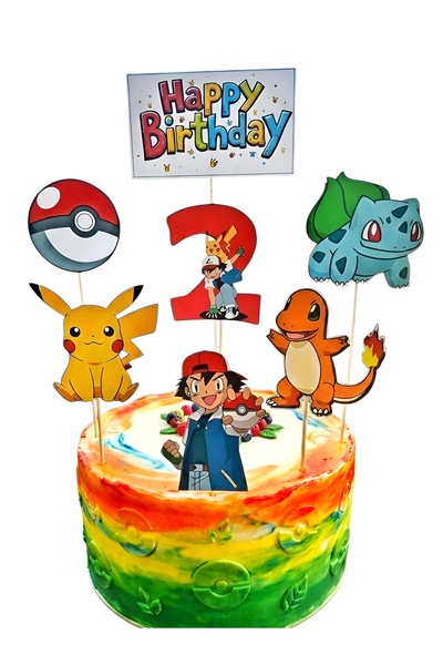 telaşe memuru زينة كعكة بوكيمون وفكرة تزيين عيد ميلاد بوكيمون لعمر سنتين - طب...