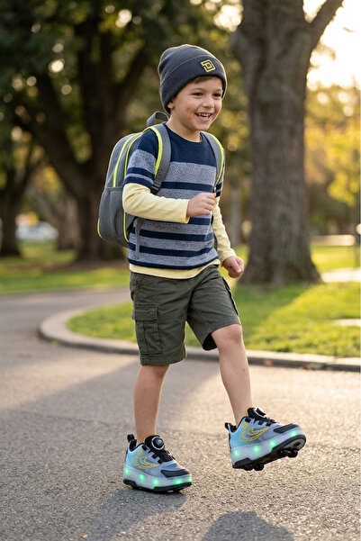 pepino 2227 Black Skate Lighted Sports Shoes