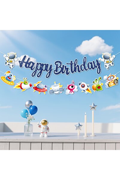 Generic Brand Astronaut Themed Banner Birthday Decoration