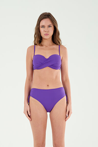 Louren Γυναικείο Σετ Μπικίνι Μωβ με Δέσιμο στην Πλάτη, Ενισχυμένο με Μπανέλες...