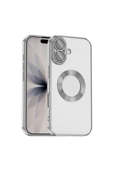 Başkenttekno iPhone 17 Case Transparent Omega Silicone Cover with Glossy Edge...