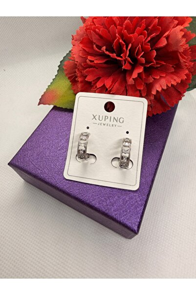 XUPING JEWELRY Jeweler's Series Zircon Stone and Stainless Steel Earrings