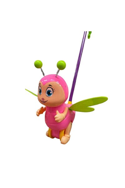 OEM Carabus interactiv roz cu aripi verzi, sunete, 28 cm, 2 ani+