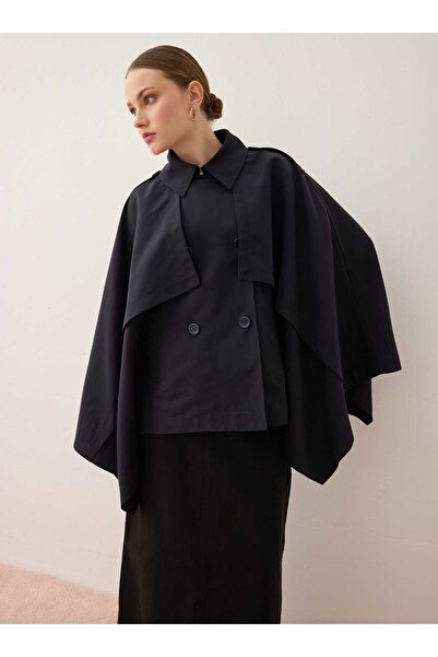 Benin Trench Coat - Dark Navy Blue - - Exclusive