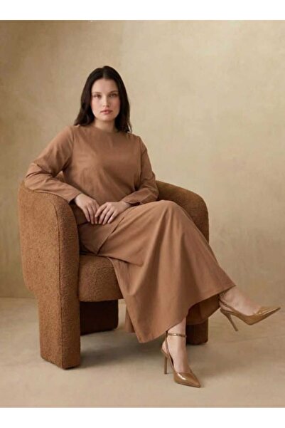 ALİA Plus Size Set - Sand - F1-Rs - Exclusive