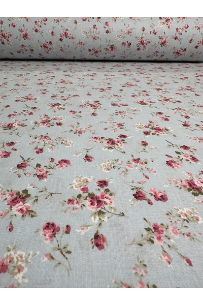 oskatekstil 240 cm En Poplin Kumaş Nevresimlik Çiçek Desenli %100 Pamuk Yumuş...